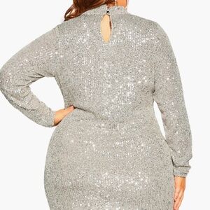 Brand New City Chic “Glowing” Dress – Size 14 – Silver – Retails $50
